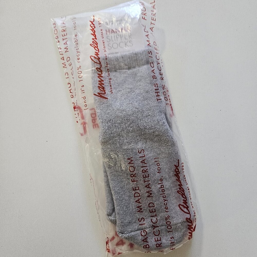 Hanna Andersson Baby Swedish Grip Sock Slipper Grey Super Grippy Socks- Size 5/7 - Picture 3 of 5